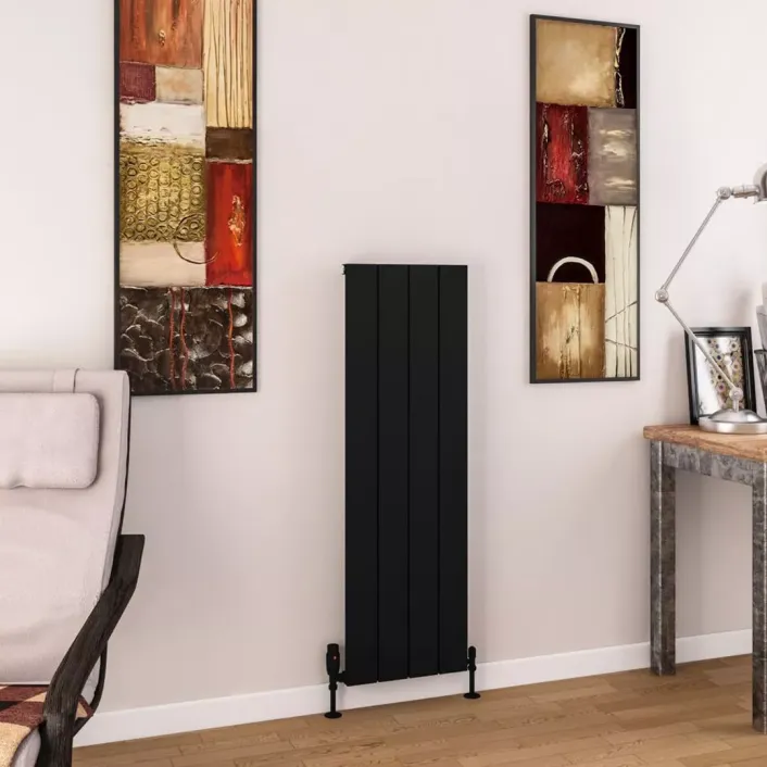 Eastbrook Charlton 1200 x 375 Aluminium Radiator Matt Black