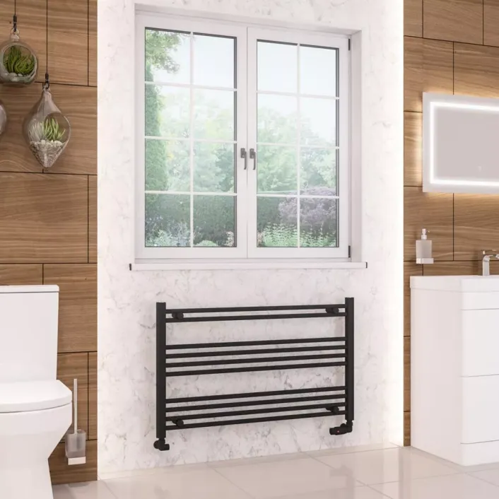 Eastbrook Wendover Straight Multirail 600 x 1000 Matt Black
