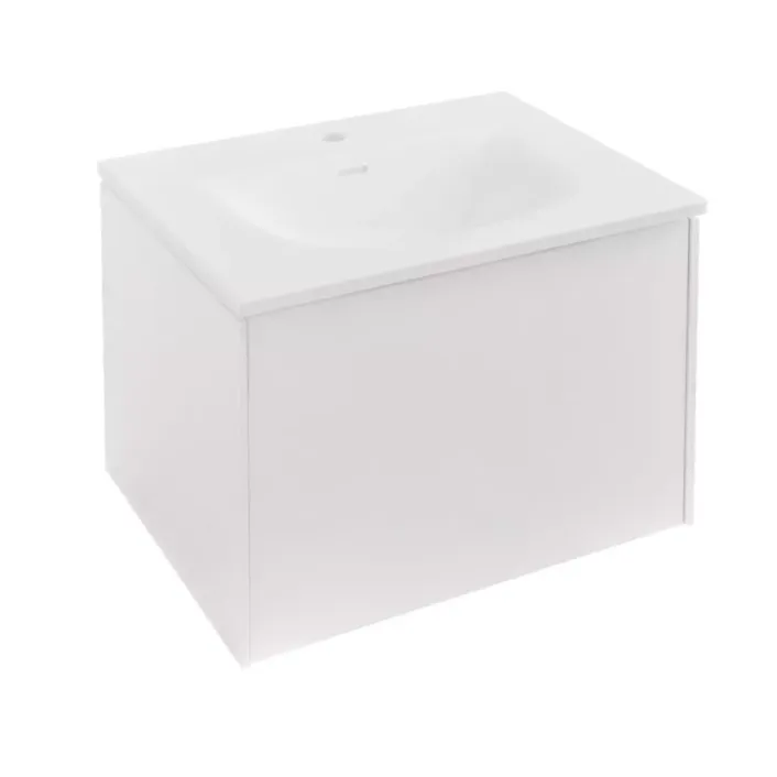 Eastbrook Chedworth 60cm x 40cm Wall Hung Vanity Unit Single Drawer - High Gloss White