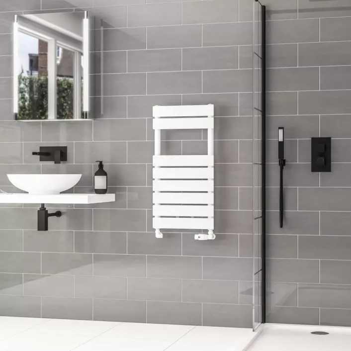 Eastbrook Addington II Towel Rail 790 x 400 Type10 Gloss White