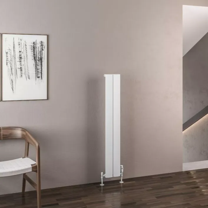 Eastbrook Malmesbury 1200 x 185 Aluminium Radiator Matt White