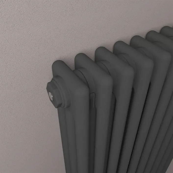 Eastbrook Rivassa 3 Column Radiator 600 x 473mm Matt Anthracite
