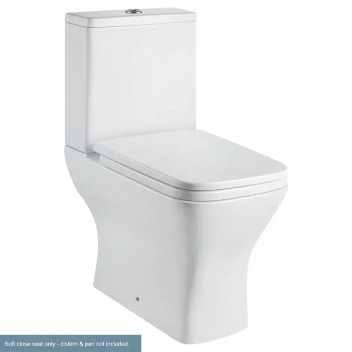 Eastbrook Wingrave II Curved Rectangular Soft Close Toilet Seat - White