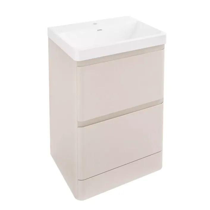 Eastbrook Grovely 60cm x 43cm, 2 Drawer Base Vanity Unit - Cashmere