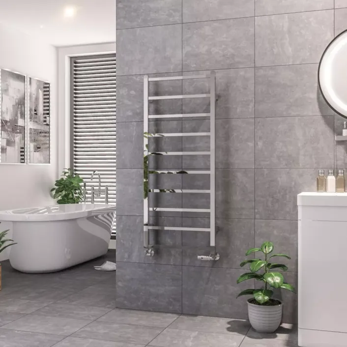 Eastbrook Tuscan Square Towel Rail 1200 x 500 Chrome