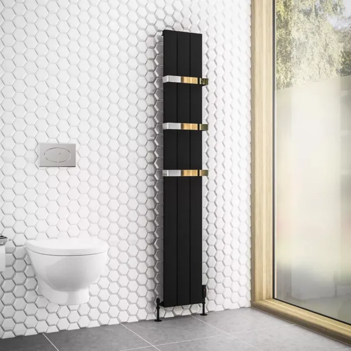 Eastbrook Rosano 1800 x 280 Aluminium Radiator Matt Black