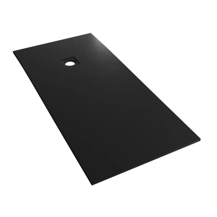 Eastbrook Crossland 1600 x 900mm Rectangular Shower Tray with Slate Finish - Black