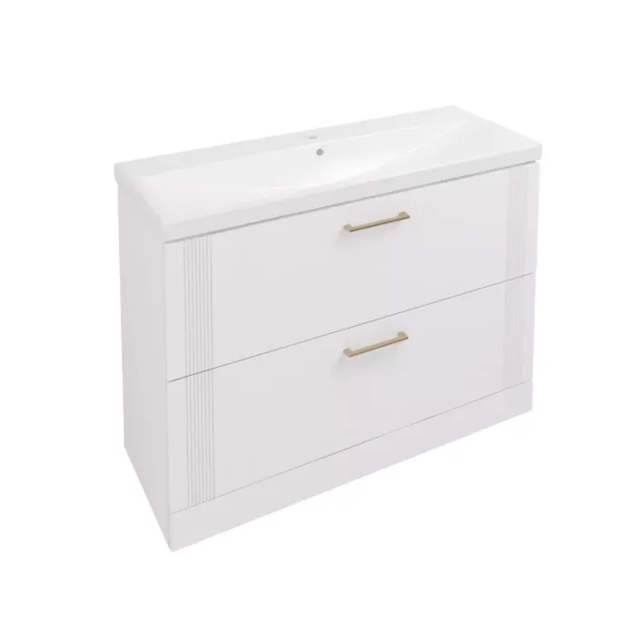 Eastbrook Cranham 120cm Floorstanding Vanity Unit - Matt White