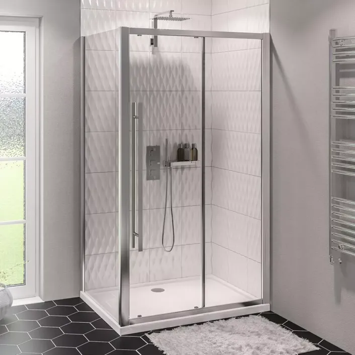 Eastbrook Vantage 2000 Easy Clean 2000mm x 1400mm Slider Shower Door - Chrome