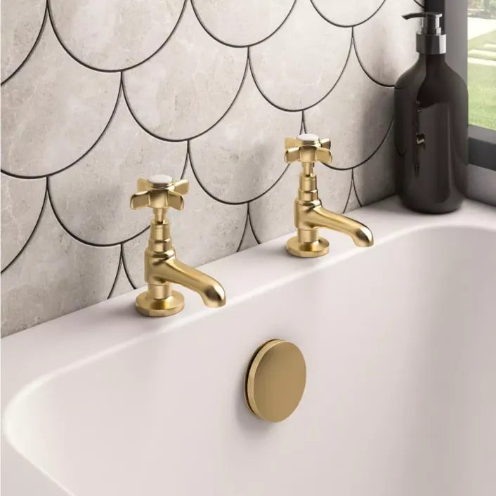 Eastbrook Haymarket Bath Taps - Brushed Brass