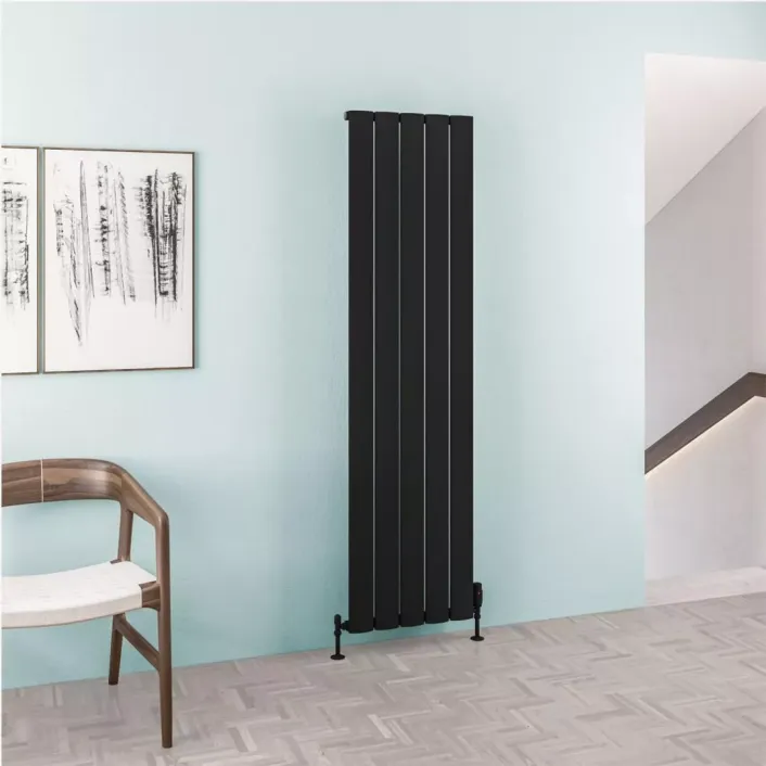 Eastbrook Malmesbury 1800 x 470 Aluminium Radiator Matt Black