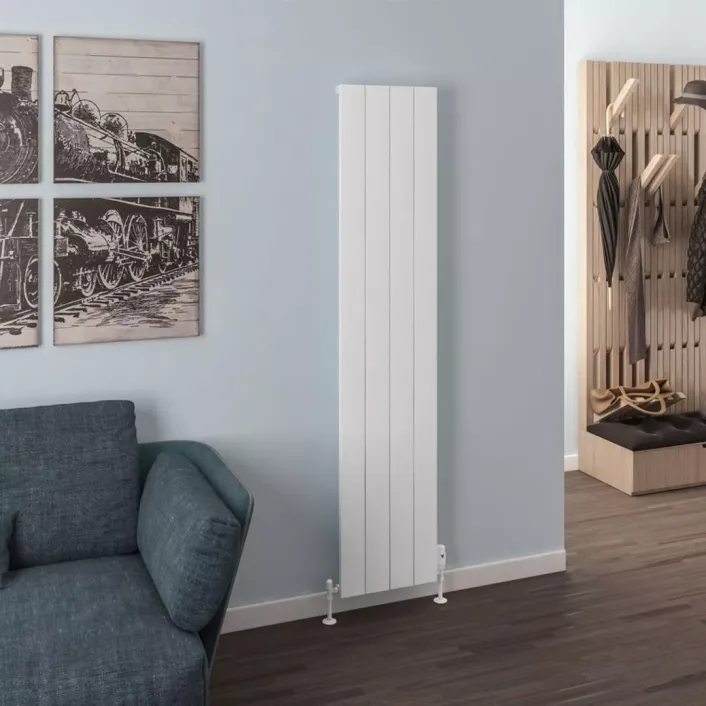 Eastbrook Rosano 1800 x 375 Aluminium Radiator Matt White