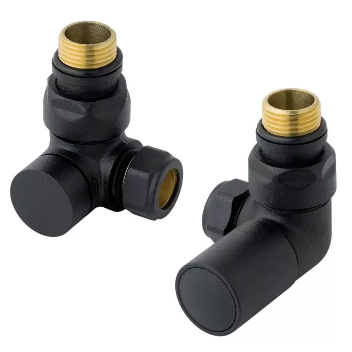 Eastbrook Corner Radiator Valves (Pair) Matt Black