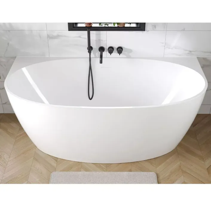 Eastbrook Harlton Back to Wall (BTW) 1500 x 750 x 580mm (430mm Depth) Freestanding Bath - Gloss White