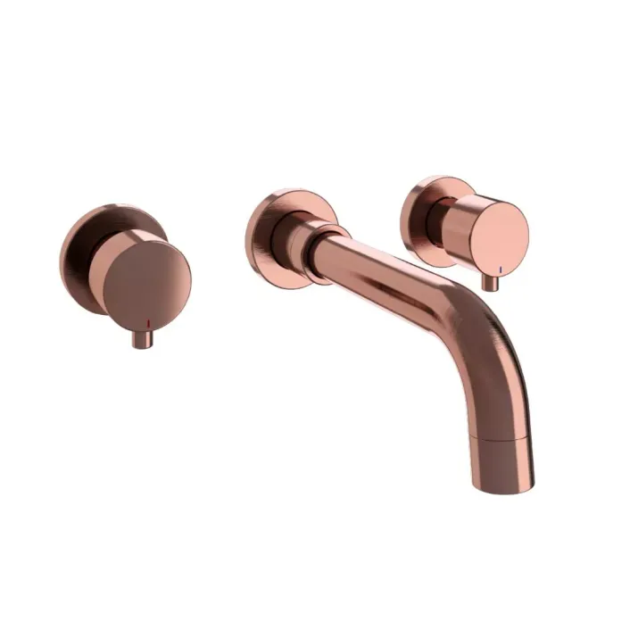 Eastbrook Meriden Three Hole Wall Mounted Bath Filler Tap - Brushed Bronze