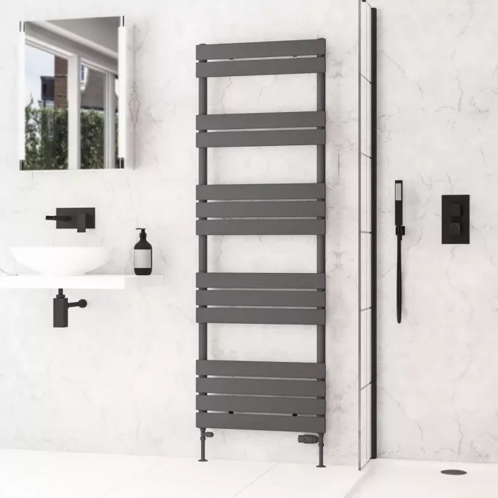 Eastbrook Addington II Towel Rail 1750 x 600 Type10 Matt Anthracite