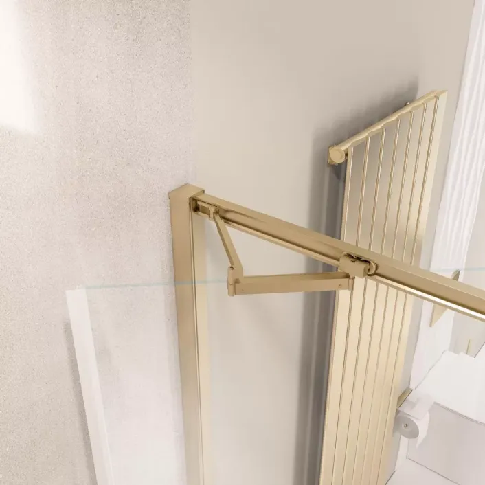 Eastbrook Corniche 2000 8mm 800 In-Fold Shower Door - Brushed Brass