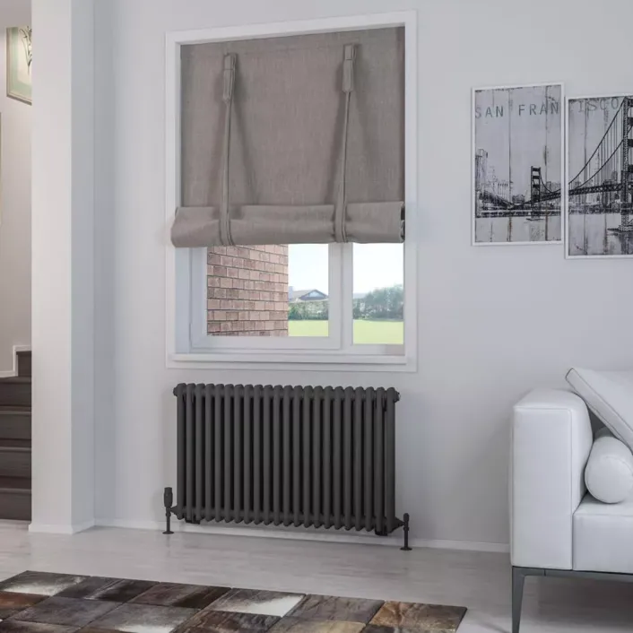 Eastbrook Rivassa 2 Column Radiator 600 x 1010mm Matt Anthracite