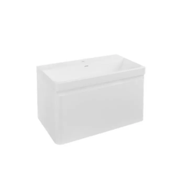 Eastbrook Grovely 80cm Wall Hung Unit 1 Drawer High Gloss White