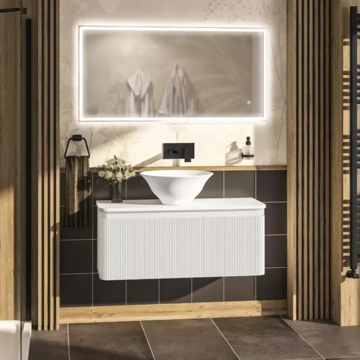 Eastbrook Belice 100cm Wall Hung Vanity Unit - High Gloss White
