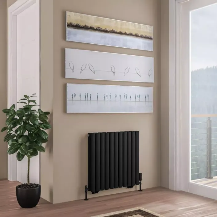 Eastbrook Tunstall Double 600 x 648 Radiator Matt Black