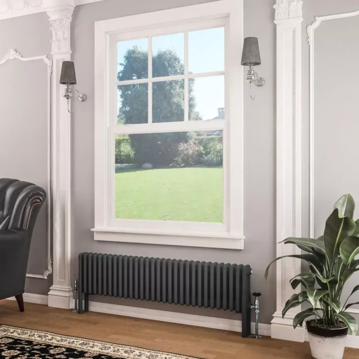 Eastbrook Imperia 3 Column Radiator 300 x 1370mm Matt Anthracite