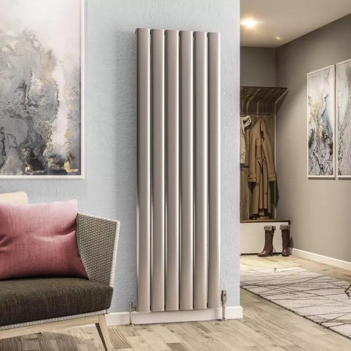 Eastbrook Malmesbury 1800 x 565 Aluminium Radiator Silver Effect