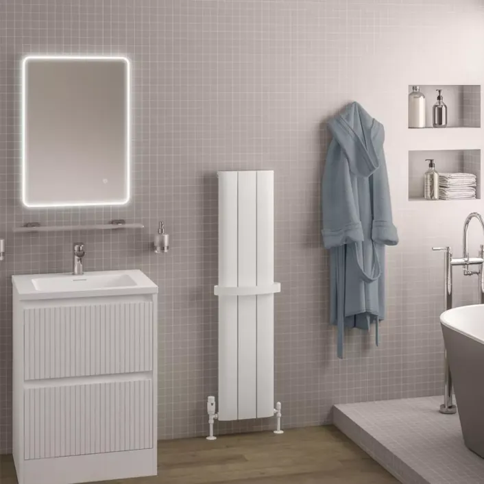 Eastbrook Withington 1200 x 280 Aluminium Radiator Matt White