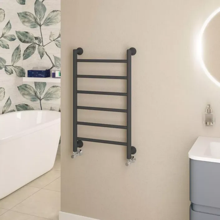 Eastbrook Eshton 800 x 500mm. Towel Rail Matt Anthracite