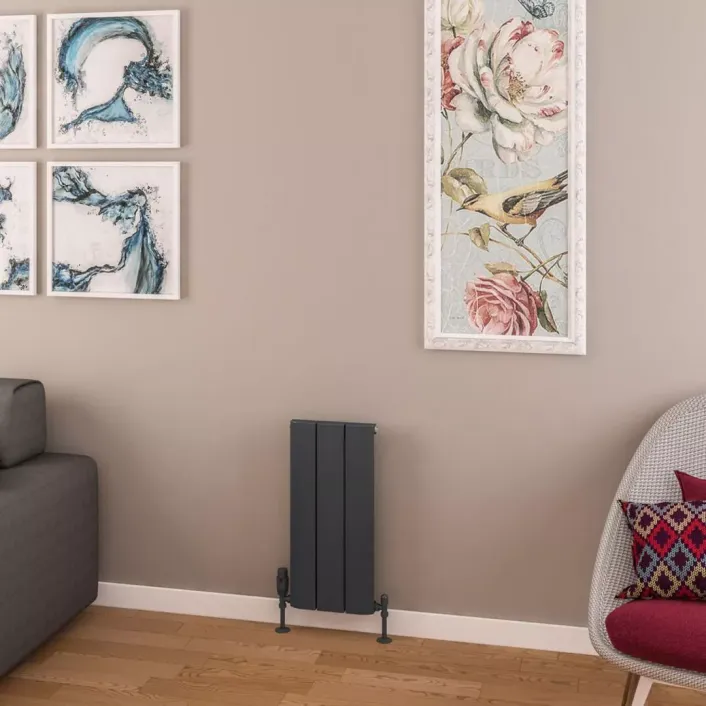 Eastbrook Withington 600 x 280 Aluminium Radiator Matt Anthracite