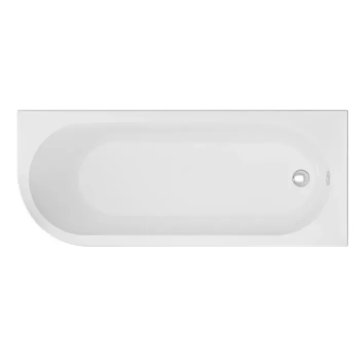 Eastbrook Biscay Single Ended (SE) Right Handed (RH) 1650 x 700 x 440mm J-Shaped 5mm Bath - White