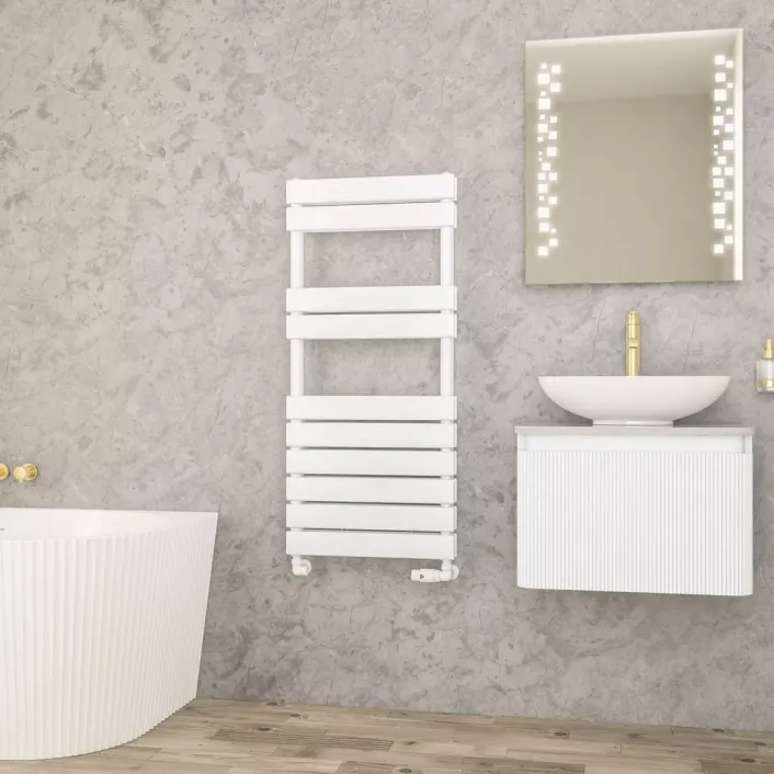 Eastbrook Addington II Towel Rail 1110 x 500 Type20 Gloss White