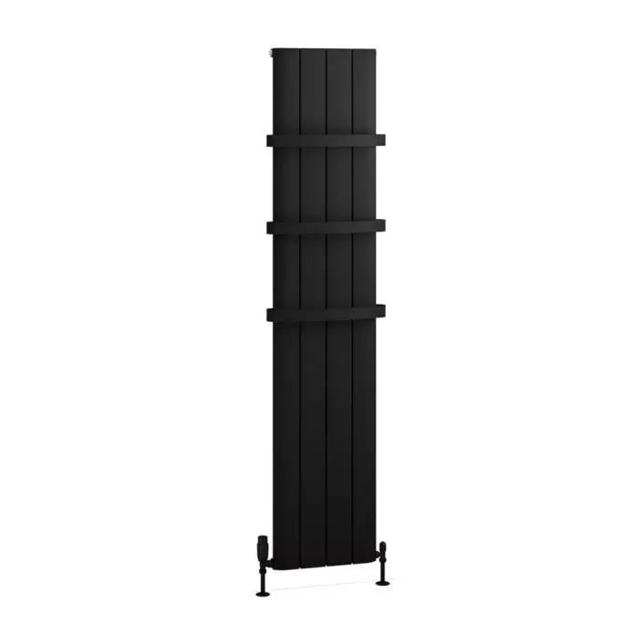 Eastbrook Withington 1800 x 375 Aluminium Radiator Matt Black