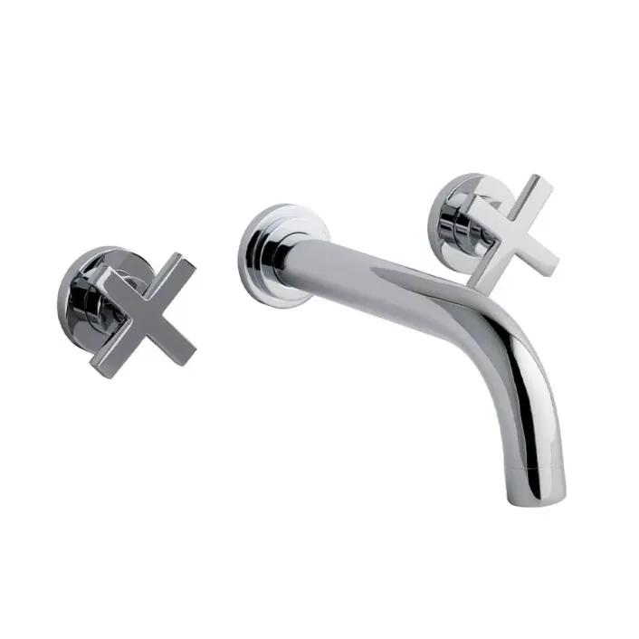 Eastbrook Prado Star Wall Mounted 3 Tap Hole Basin Mixer Tap Chrome