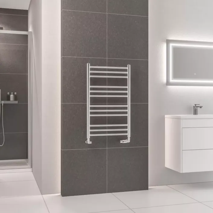 Eastbrook Corinium Round 800 x 500 Towel Rail Chrome