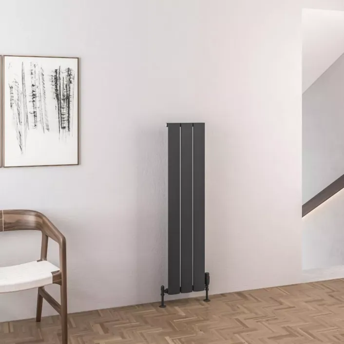 Eastbrook Malmesbury 1200 x 280 Aluminium Radiator Matt Anthracite
