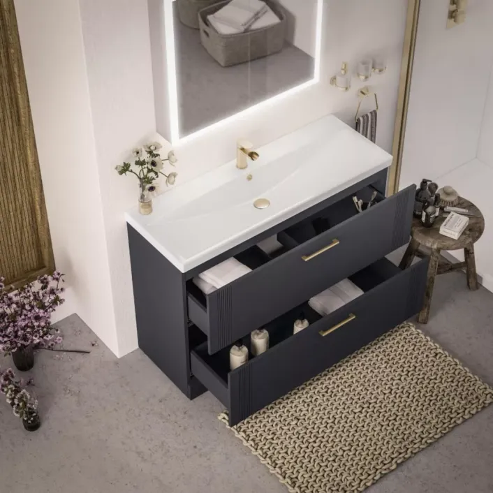 Eastbrook Cranham 120cm Floorstanding Vanity Unit - Matt Anthracite