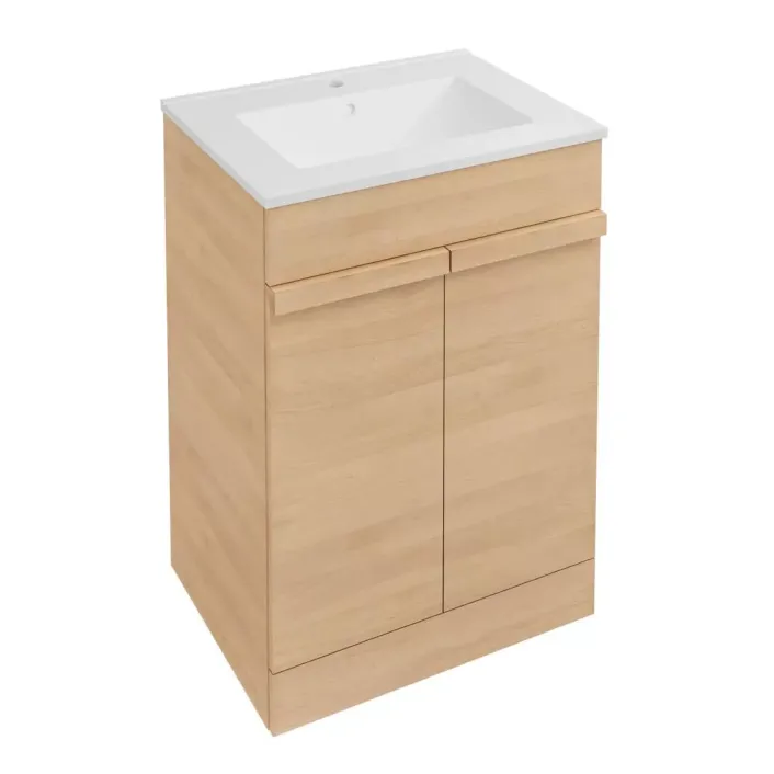 Eastbrook Kydbrook 600 Floor Standing Door Vanity Unit in Light Oak