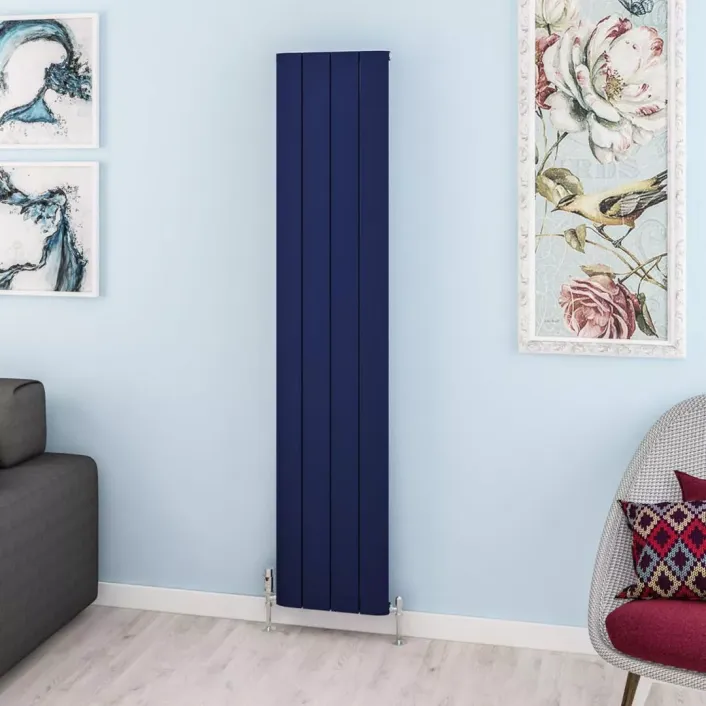 Eastbrook Withington 1800 x 375 Aluminium Radiator Matt Cobalt Blue
