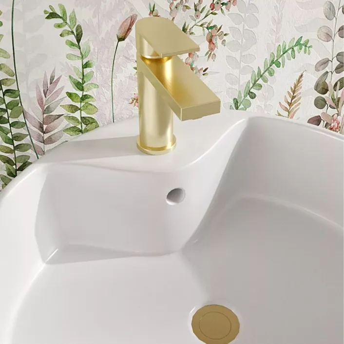 Eastbrook Westbury Basin Tap with Waste - Brushed Brass