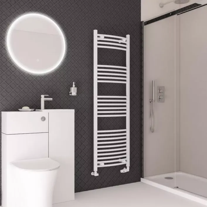 Eastbrook Wingrave Curved Multirail 1600 x 500 Gloss White