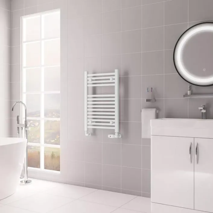 Eastbrook Biava Multirail HV Straight 688 x 450mm Gloss White