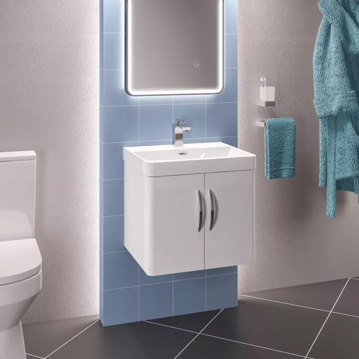 Eastbrook Cavone 60CM 2 Door Basin Vanity Unit - Gloss White