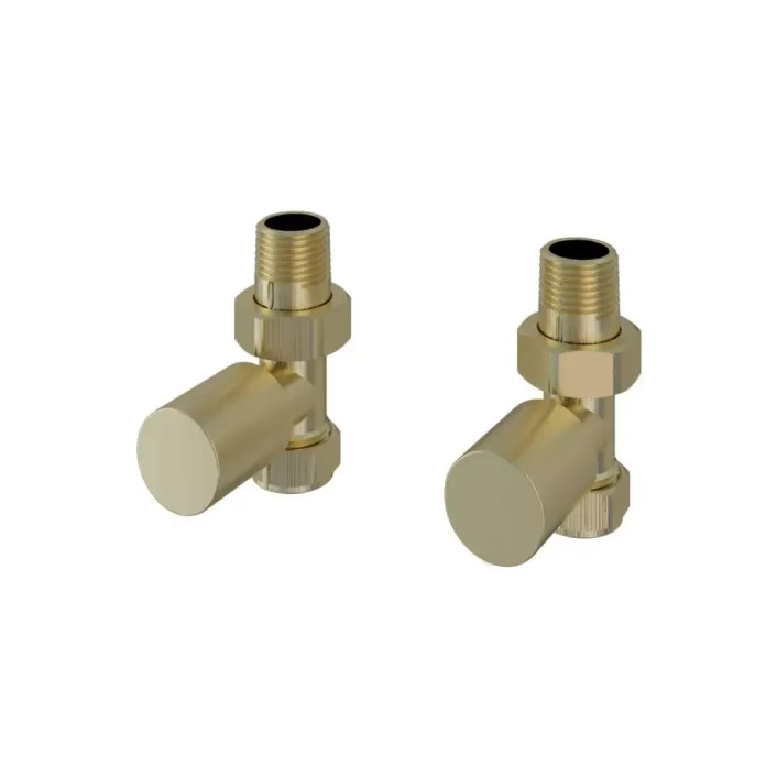 Eastbrook Straight Radiator Valves (Pair) Brushed Brass