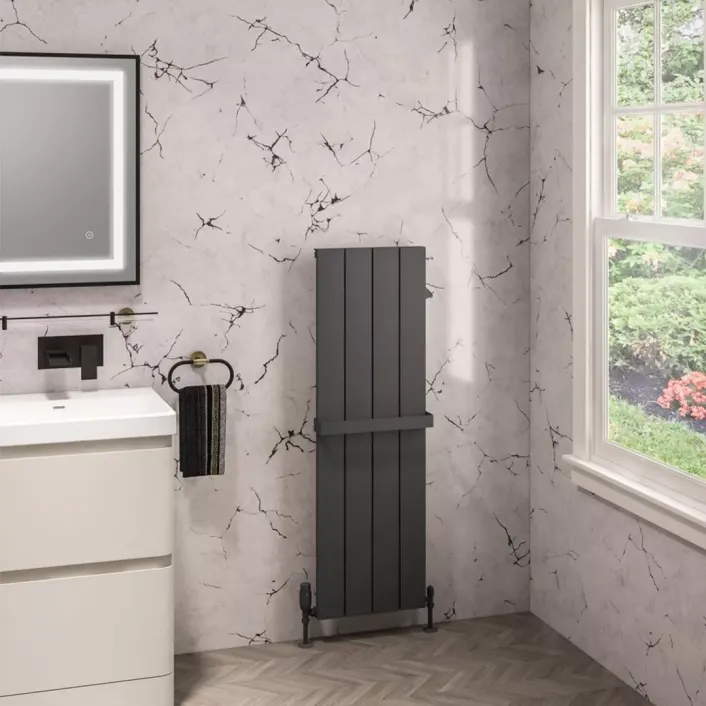 Eastbrook Charlton 1200 x 375 Aluminium Radiator Matt Anthracite