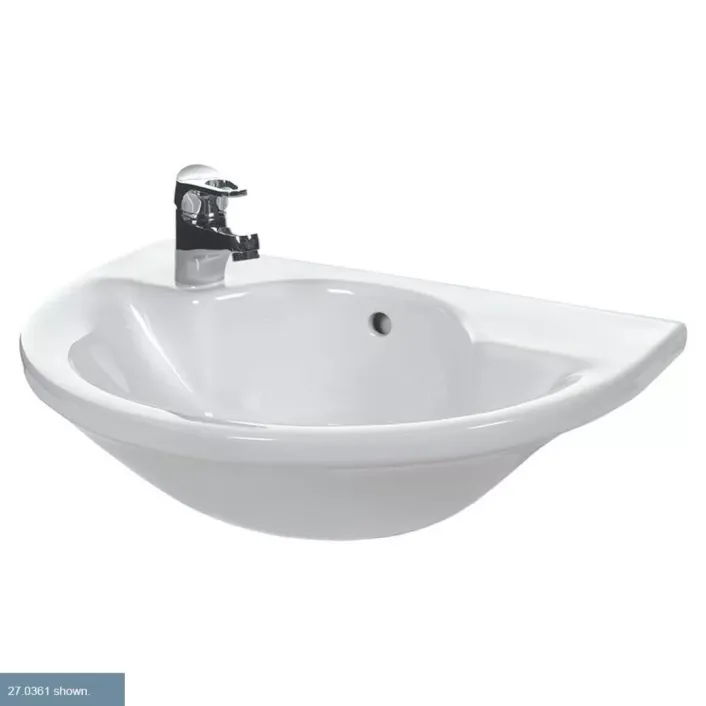 Eastbrook Kompact 57cm x 39cm 2 Tap Hole Ceramic Semi Recessed Basin - White