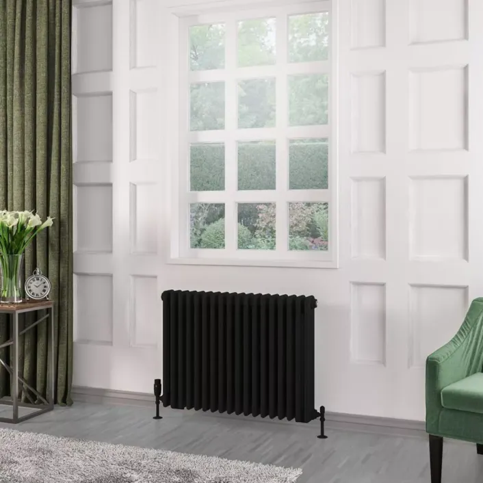 Eastbrook Rivassa 3 Column Radiator 600 x 833mm Matt Black