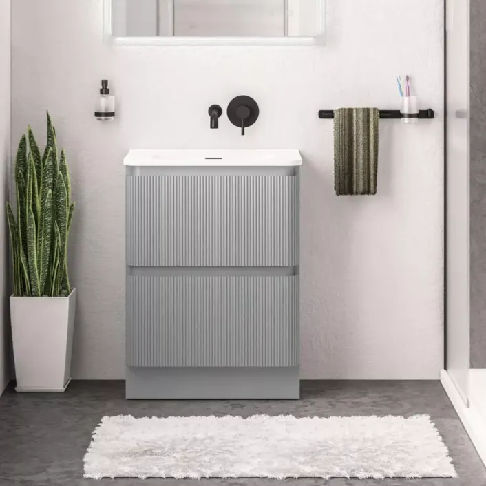 Eastbrook Belice 60cm Floorstanding Drawer Vanity Unit - Matt Grey
