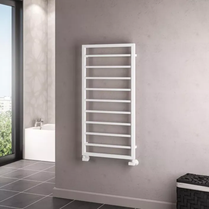 Eastbrook Ryton 1200 x 600mm. Towel Rail Matt White