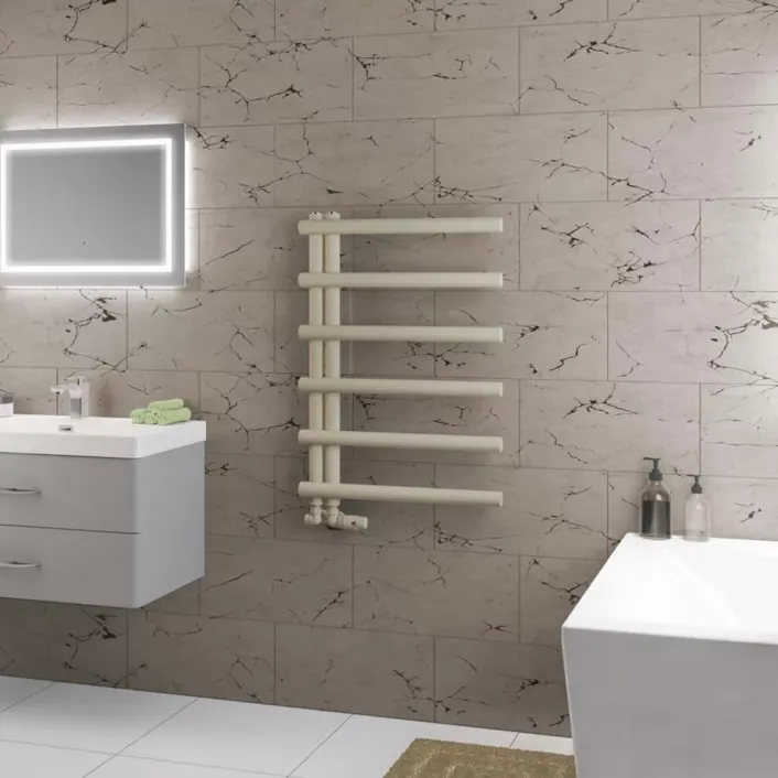 Eastbrook Marlow E-Style 850 x 600 Towel Rail Matt Cappuccino
